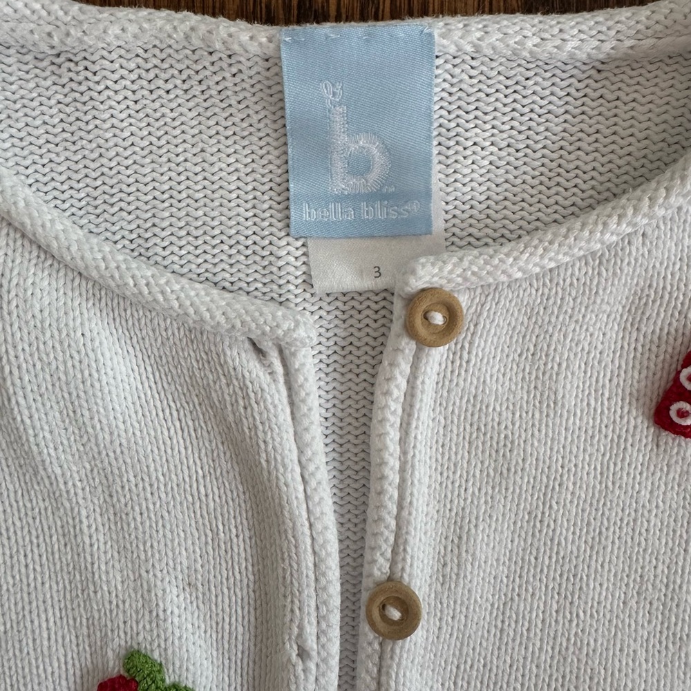 bella bliss White Cardigan with Strawberry Embroidery - Picture 4 of 4